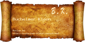 Bucheimer Kleon névjegykártya